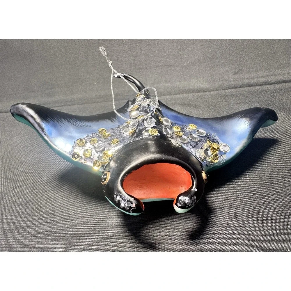 MANTA RAY Stingray Robert Stanley Glass Christmas Ornament Ocean‎ Beachy
